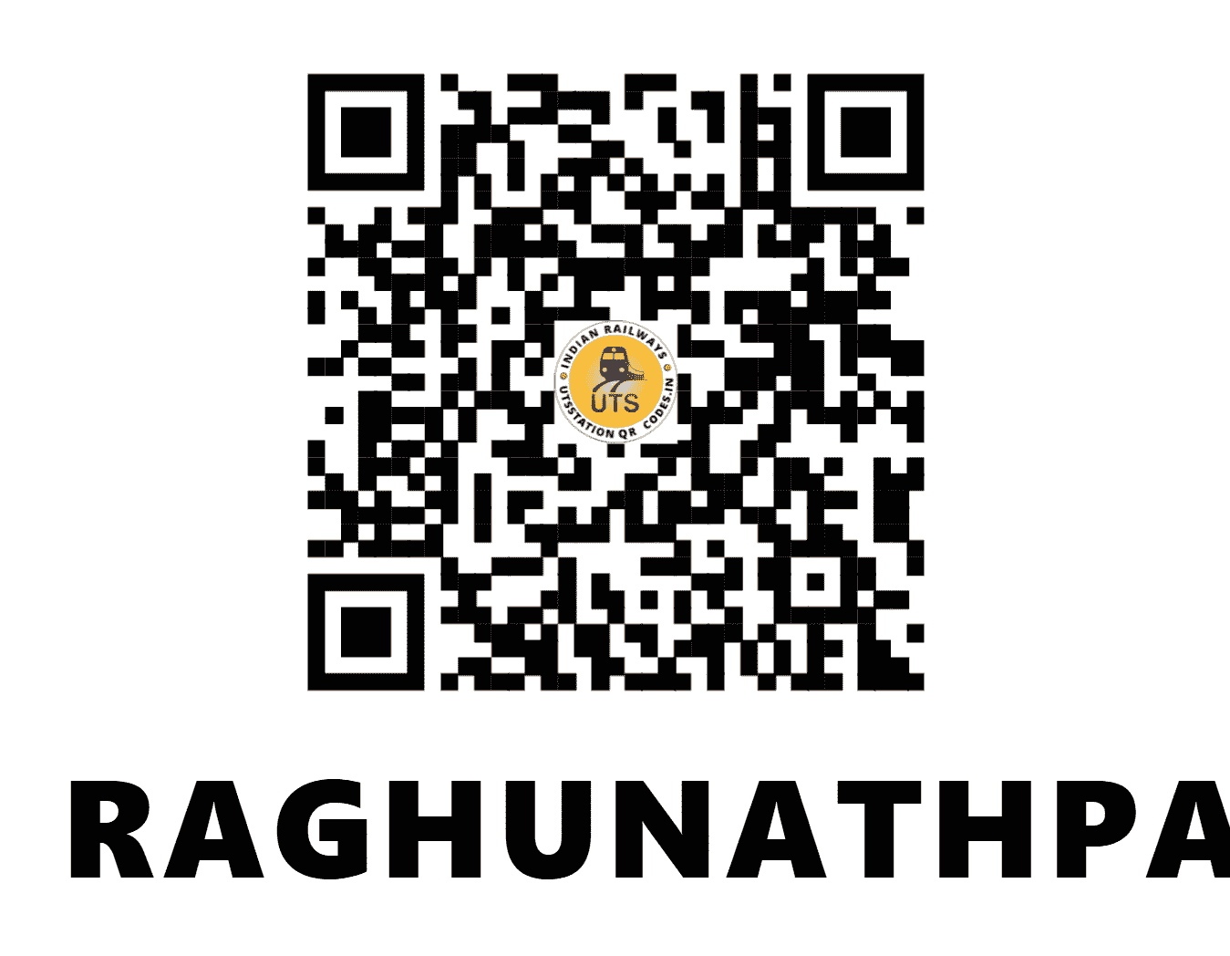 UTS QR Code for RAGHUNATHPALLI - RGP - SC (TELANGANA)
