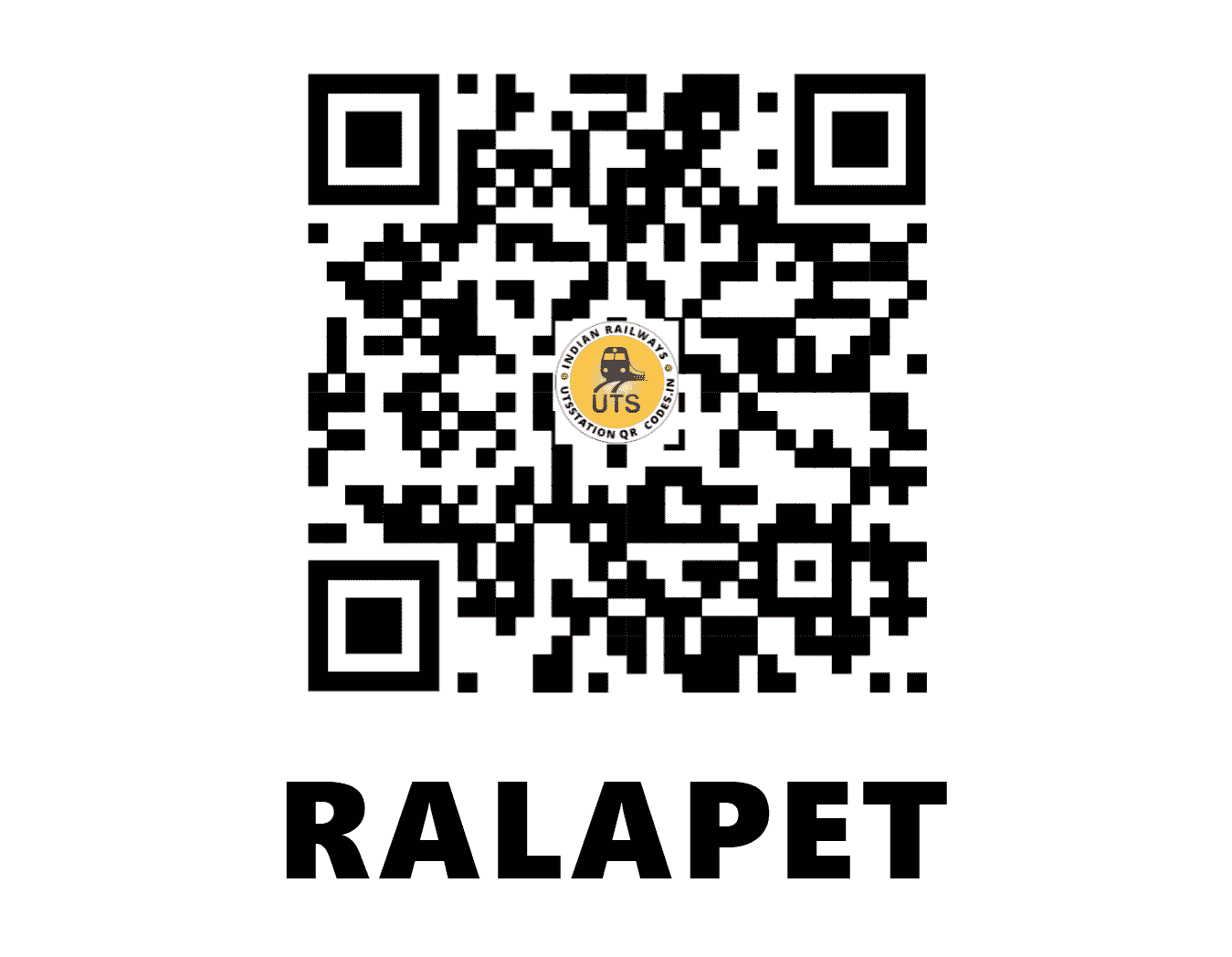 UTS QR Code for RALAPET - RLT - SC (TELANGANA)