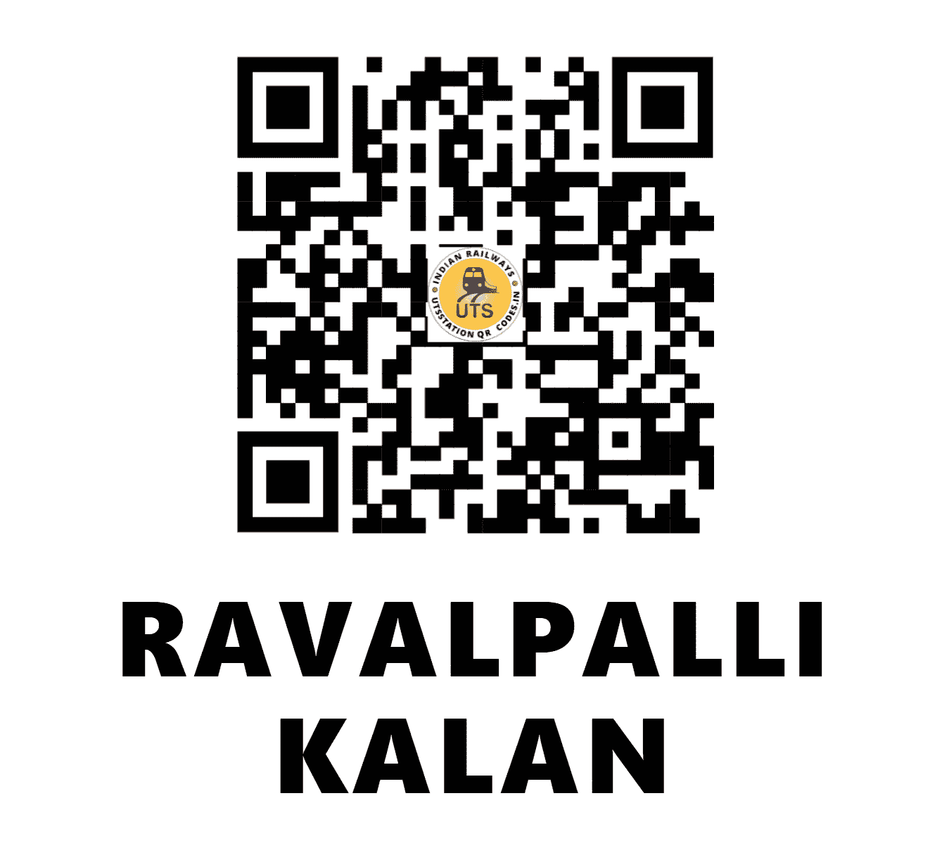 UTS QR Code for RAVALPALLI KALAN - RPK - SC (TELANGANA)