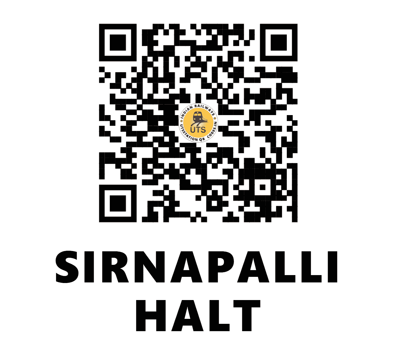 UTS QR Code for SIRNAPALLI HALT - SCP - SC (TELANGANA)