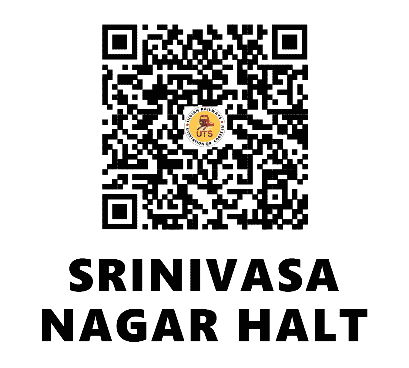 UTS QR Code for SRINIVASA NAGAR HALT - SHAN - SC (TELANGANA)