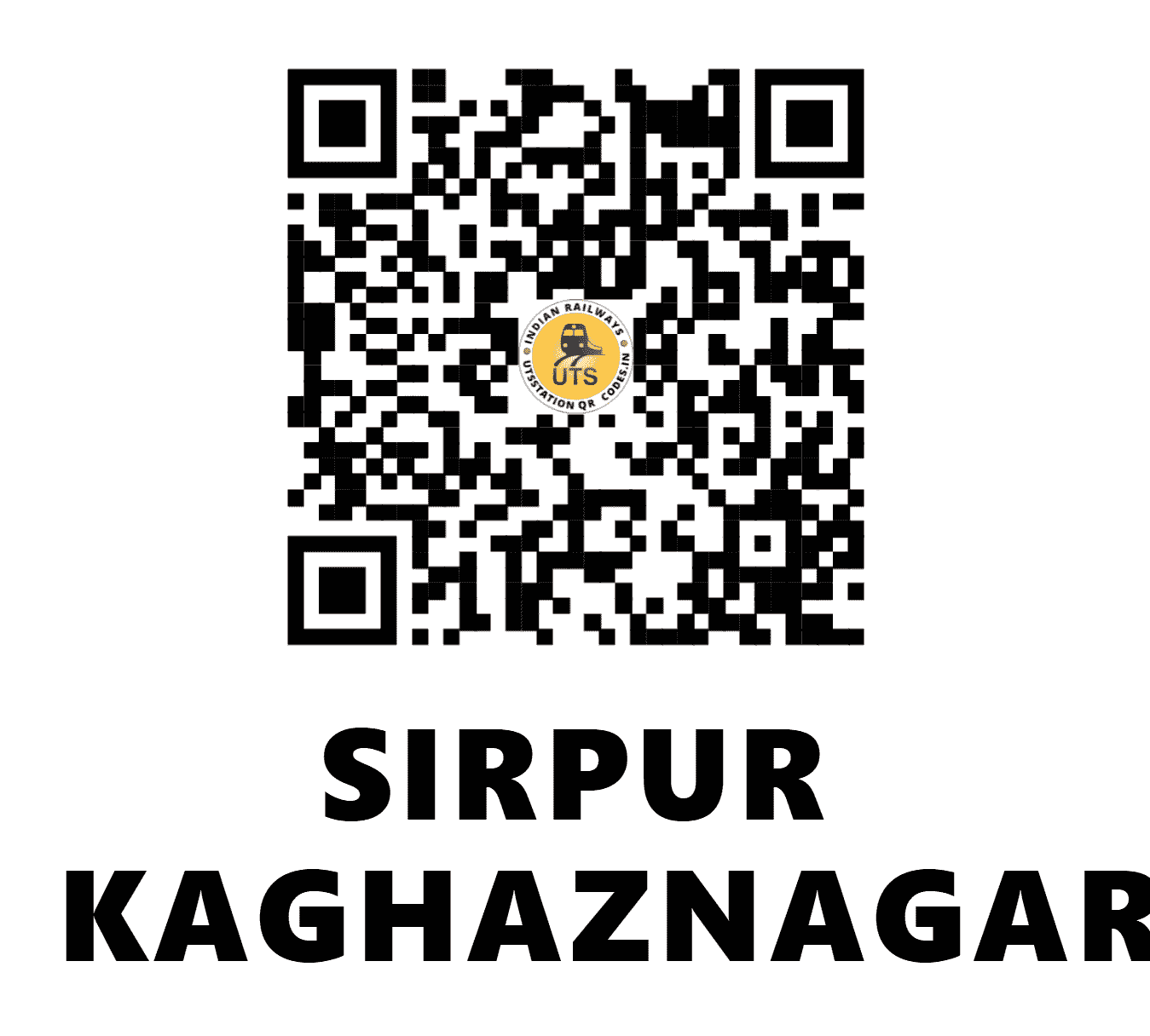UTS QR Code for SIRPUR KAGHAZNAGAR - SKZR - SC (TELANGANA)