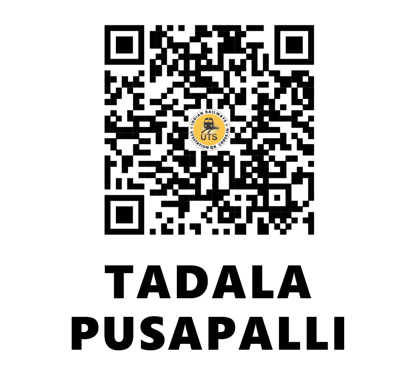 UTS QR Code for TADALA PUSAPALLI - TAA - SC (TELANGANA)