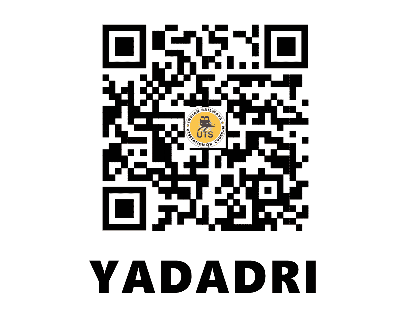 UTS QR Code for YADADRI - YADD - SC (TELANGANA)