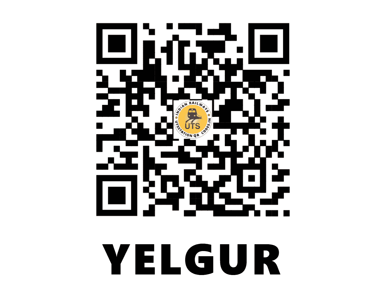 UTS QR Code for YELGUR - YGL - SC (TELANGANA)