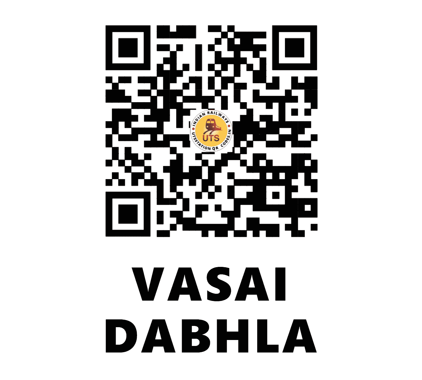 UTS QR Code for VASAI DABHLA - VAS - WR ()